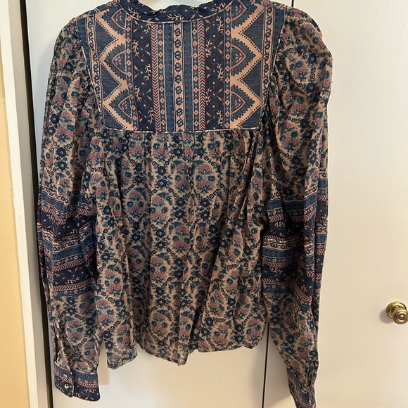 NWT: Sea Floral Cotton Blouse with subtle metallic details size L - Picture 7 of 7